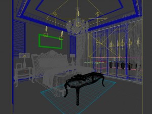 bedroom - american style-9415 3D Model