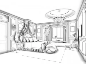 bedroom - american style-9416 3D Model