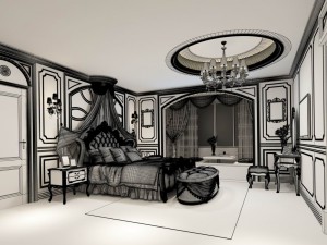 bedroom - american style-9416 3Dモデル
