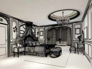 bedroom - american style-9416 3D Model