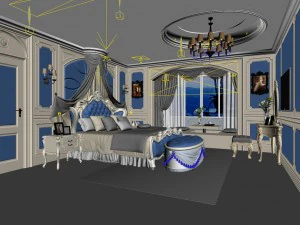 bedroom - american style-9416 3D Model
