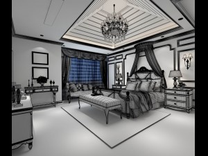 bedroom - american style-9418 3D Модель