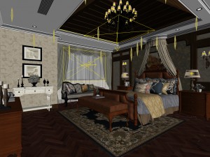 bedroom - american style-9418 3D Модель