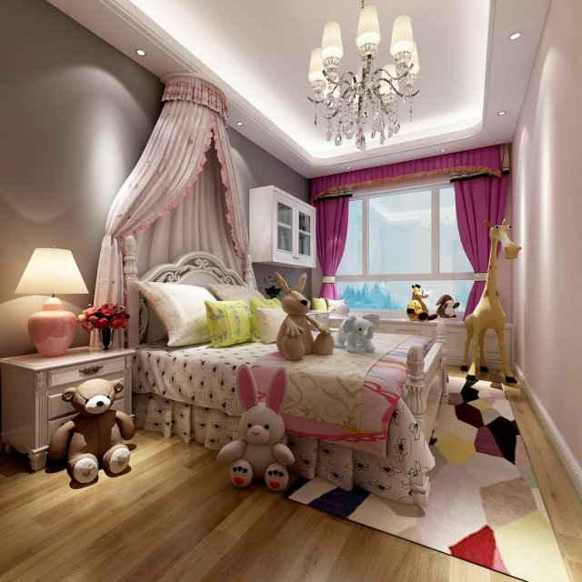 bedroom - european style -9402 Modelo 3D .c4d .max .obj .3ds .fbx .stl .blend 