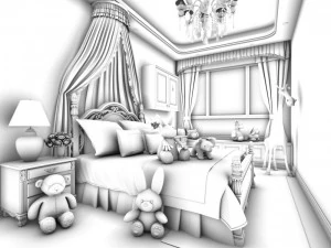bedroom - european style -9402 3D Model