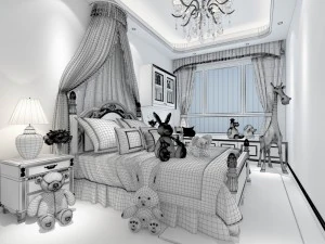 bedroom - european style -9402 3D Model