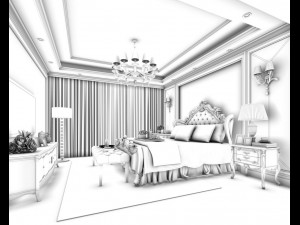bedroom - european style -9403 3D 模型