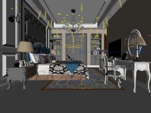 bedroom - european style -9404 Modèle 3D