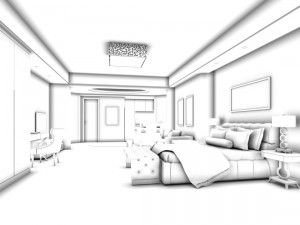 bedroom - european style -9405 3D Model