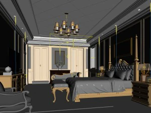 bedroom - european style -9406 3D Model