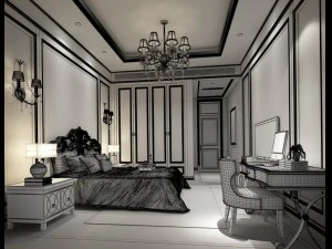 bedroom - european style -9407 3D Model