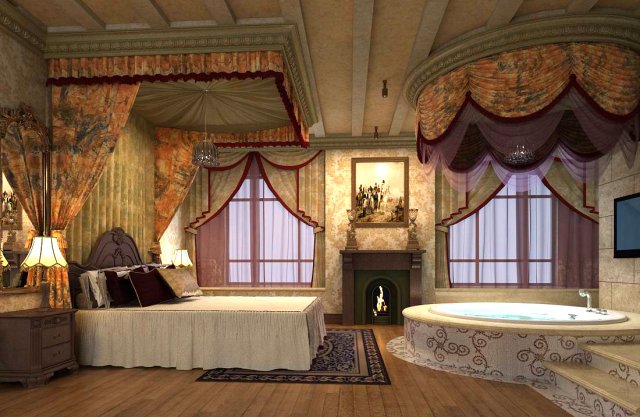 bedroom - european style -9408 3Dモデル .c4d .max .obj .3ds .fbx .stl .blend 