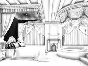 bedroom - european style -9408 3Dモデル