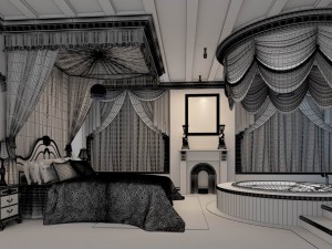 bedroom - european style -9408 3Dモデル