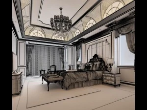 bedroom - european style -9409 3D Model