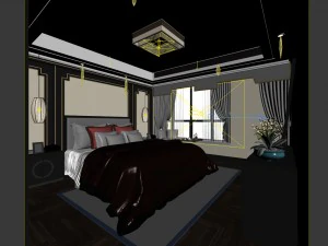 bedroom - european style -9410 3D Model