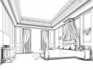 bedroom - european style-9420 3D Model
