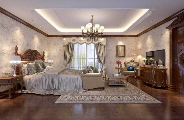 bedroom - european style-9421 3D मॉडल .c4d .max .obj .3ds .fbx .stl .blend 