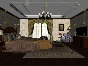 bedroom - european style-9421 3D मॉडल