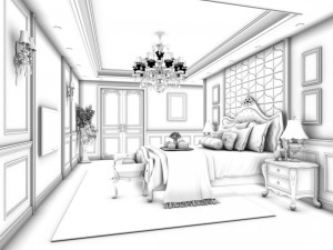 bedroom - european style-9422 3D Model
