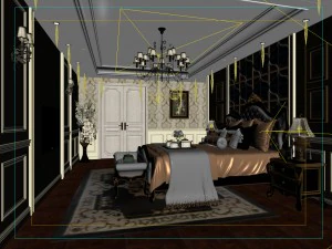 bedroom - european style-9422 3D Model