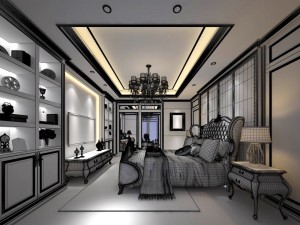 bedroom - european style-9423 3D Модель