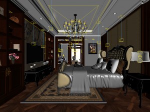 bedroom - european style-9423 3D Модель