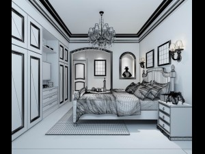 bedroom - european style -9426 Modèle 3D