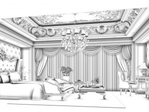 bedroom - european style-9431 3D Model