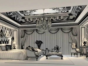 bedroom - european style-9431 3D Model