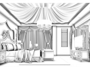 bedroom - european style-9432 3Dモデル