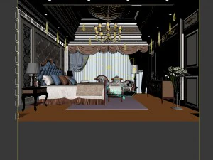 bedroom - european style-9435 3D Model