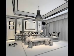 bedroom - european style-9437 3D 모델