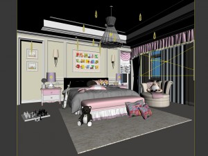 bedroom - european style-9437 3D 모델