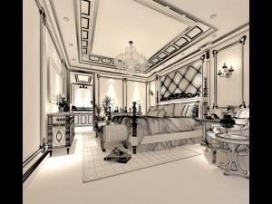 bedroom - european style-9438 3D 모델