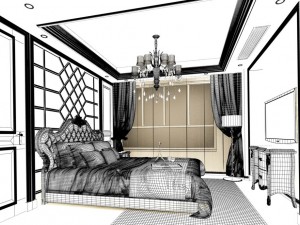 bedroom - european style -9443 3D Model