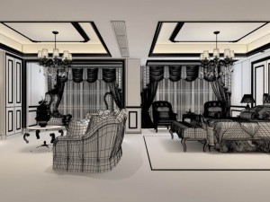 bedroom - european style -9445 3D Model