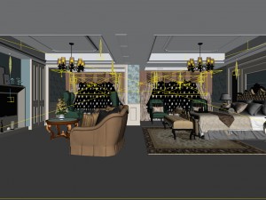bedroom - european style -9445 3D Model