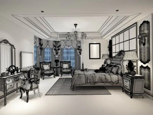 bedroom - european style -9446 3D Model