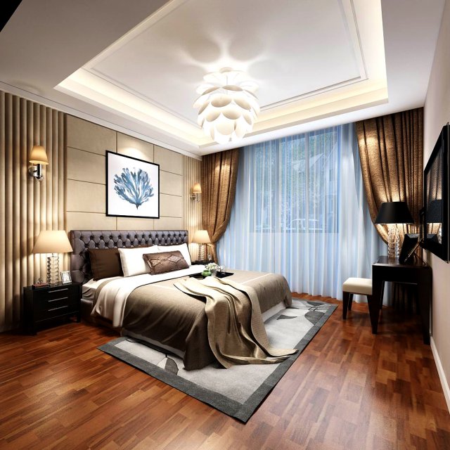 bedroom - european style -9448 Modello 3D .c4d .max .obj .3ds .fbx .stl .blend 