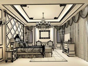 bedroom - european style -9449 3D Model