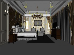 bedroom - european style -9449 3D Model
