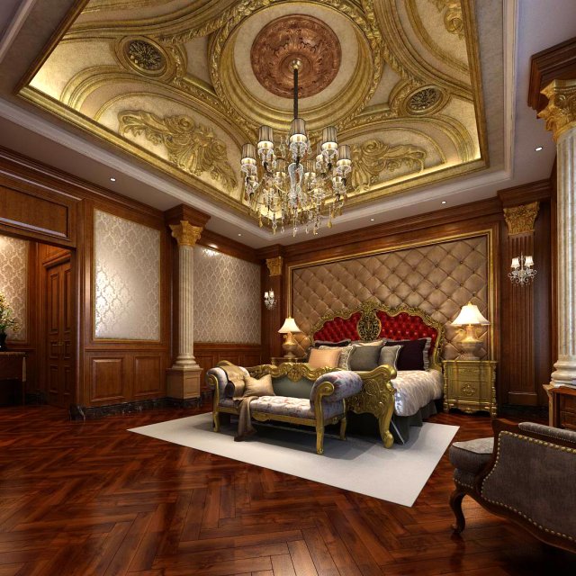 bedroom - european style -9451 3D 모델 .c4d .max .obj .3ds .fbx .stl .blend 