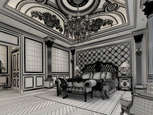 bedroom - european style -9451 3D Model