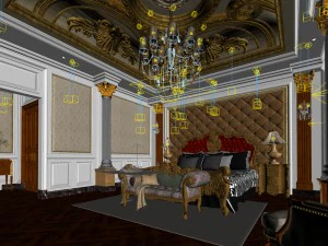 bedroom - european style -9451 3D Model