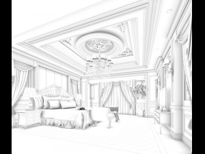 bedroom - european style -9452 3D Model