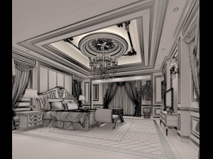 bedroom - european style -9452 3D Model