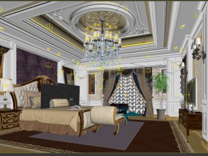 bedroom - european style -9452 3D Model