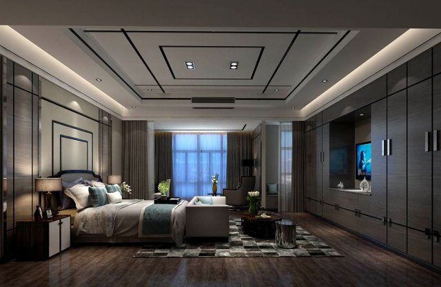 bedroom - european style -9454 Model 3D .c4d .max .obj .3ds .fbx .stl .blend 