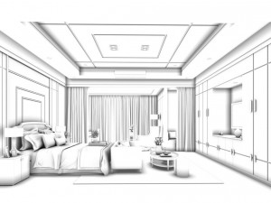 bedroom - european style -9454 Model 3D